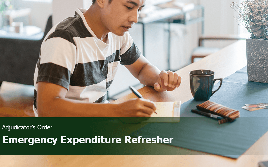 Emergency Expenditure Refresher