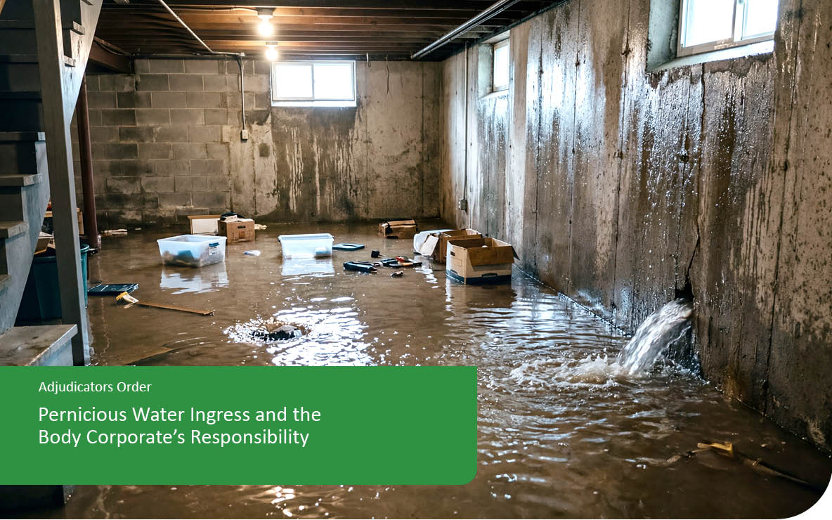 Pernicious Water Ingress and the Body Corporate’s Responsibility